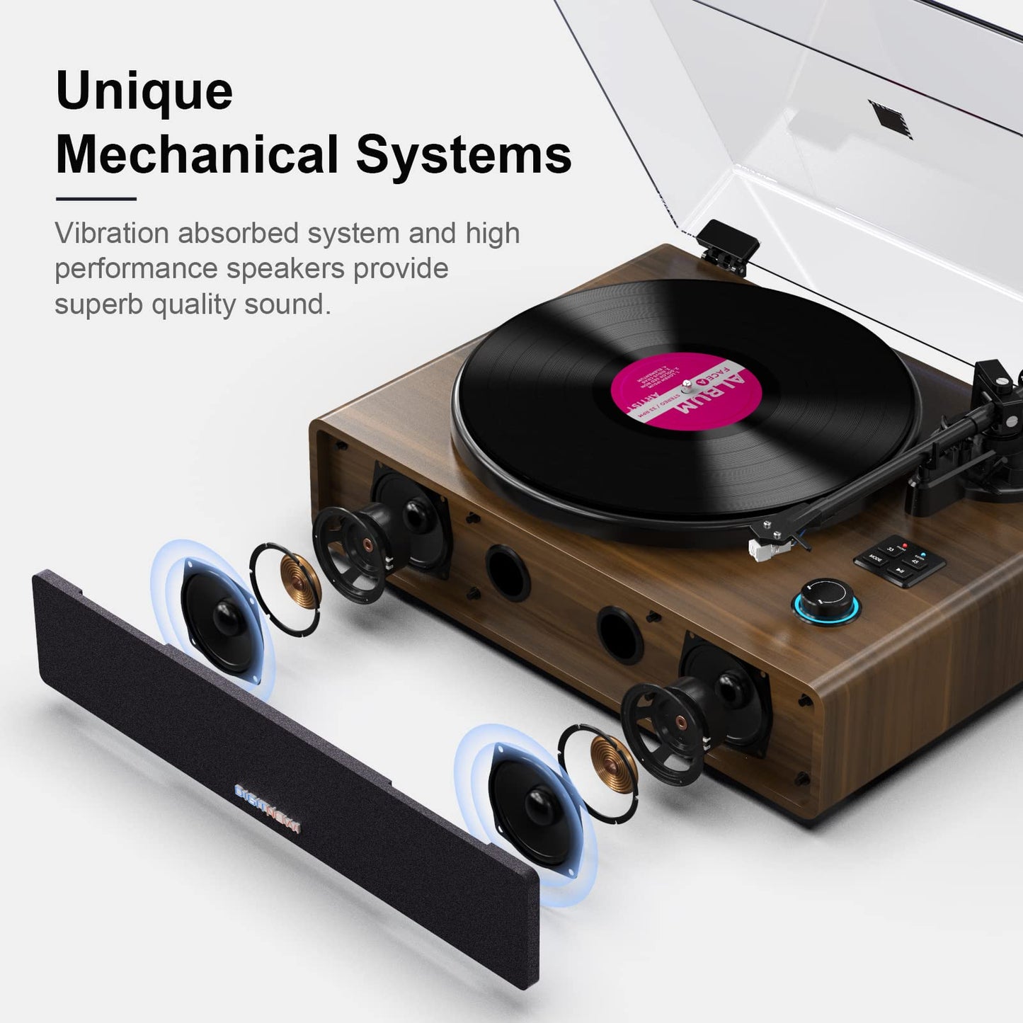 Record Player for Vinyl with Built in Speakers