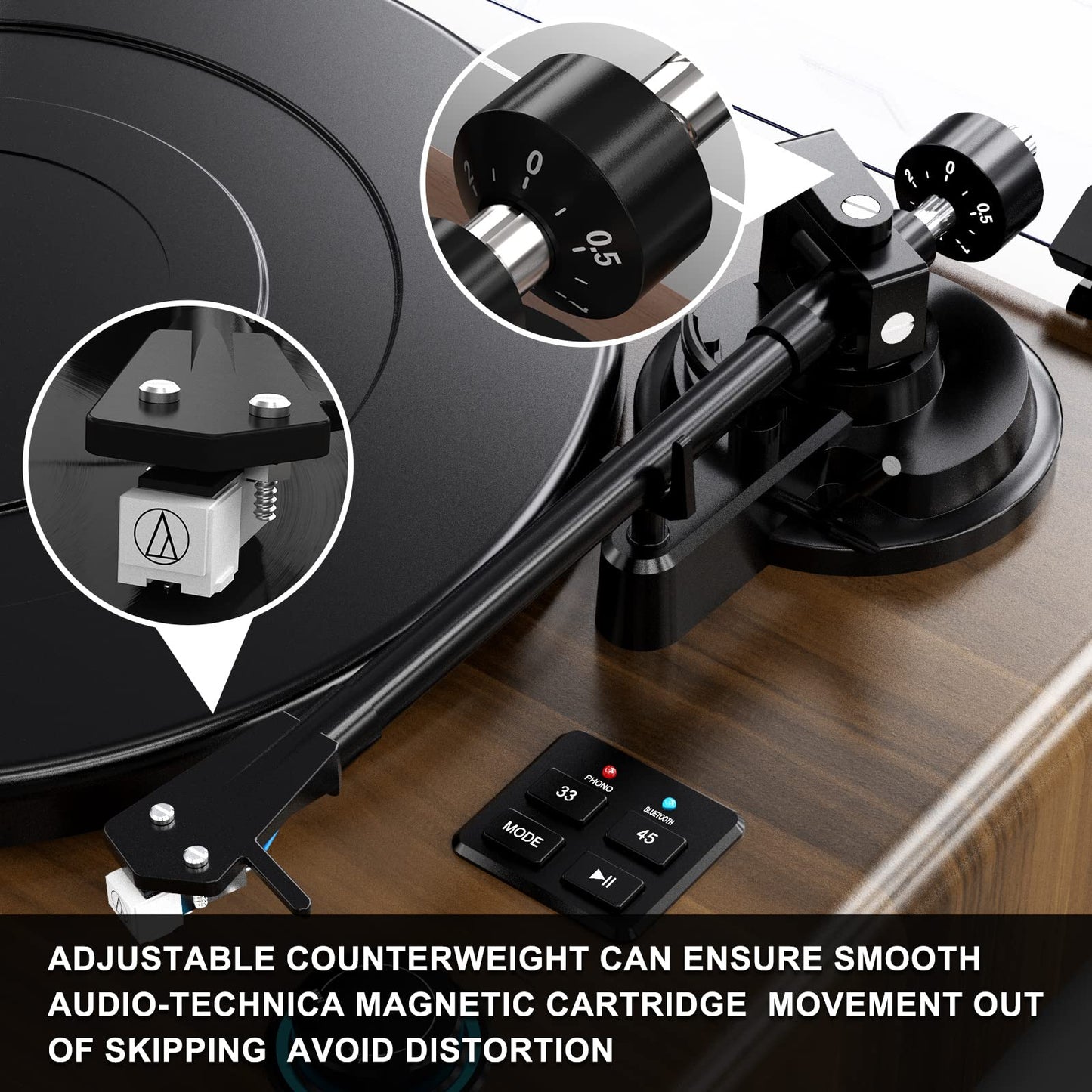 Record Player for Vinyl with Built in Speakers