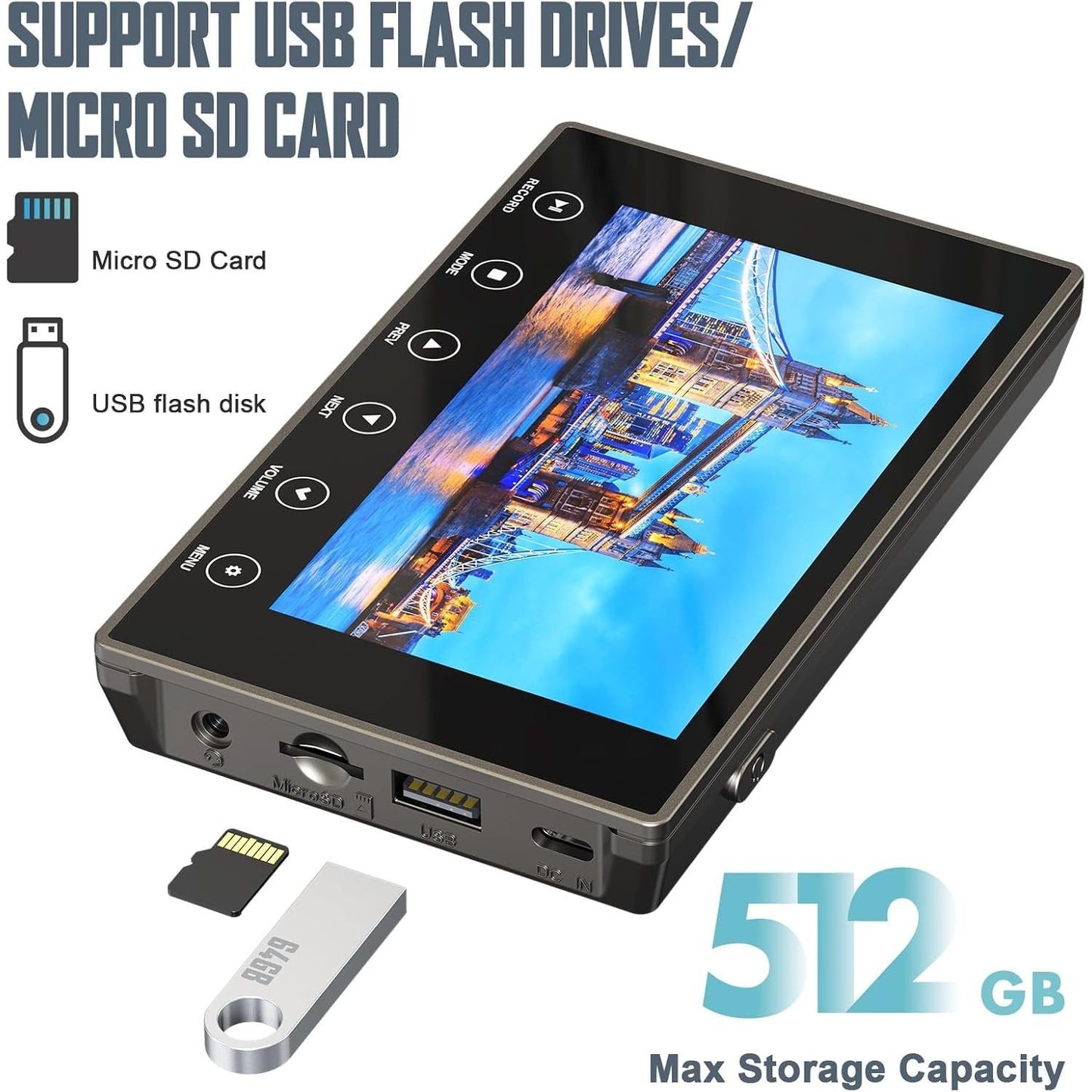 VHS to Digital Converter 3.0, 5" Large Screen Video to Digital Converter