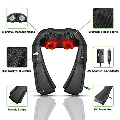 Shiatsu Back Neck and Shoulder Massager with Heat