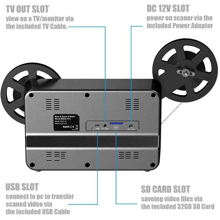 Eyesen 8mm & Super 8 Reels to Digital MovieMaker Pro Film Digitizer