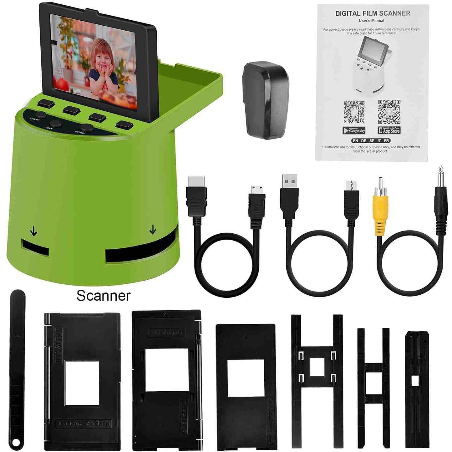 Converts 35mm, 126, 110, Super 8 Films to JPEG via WIFI Film Scanner