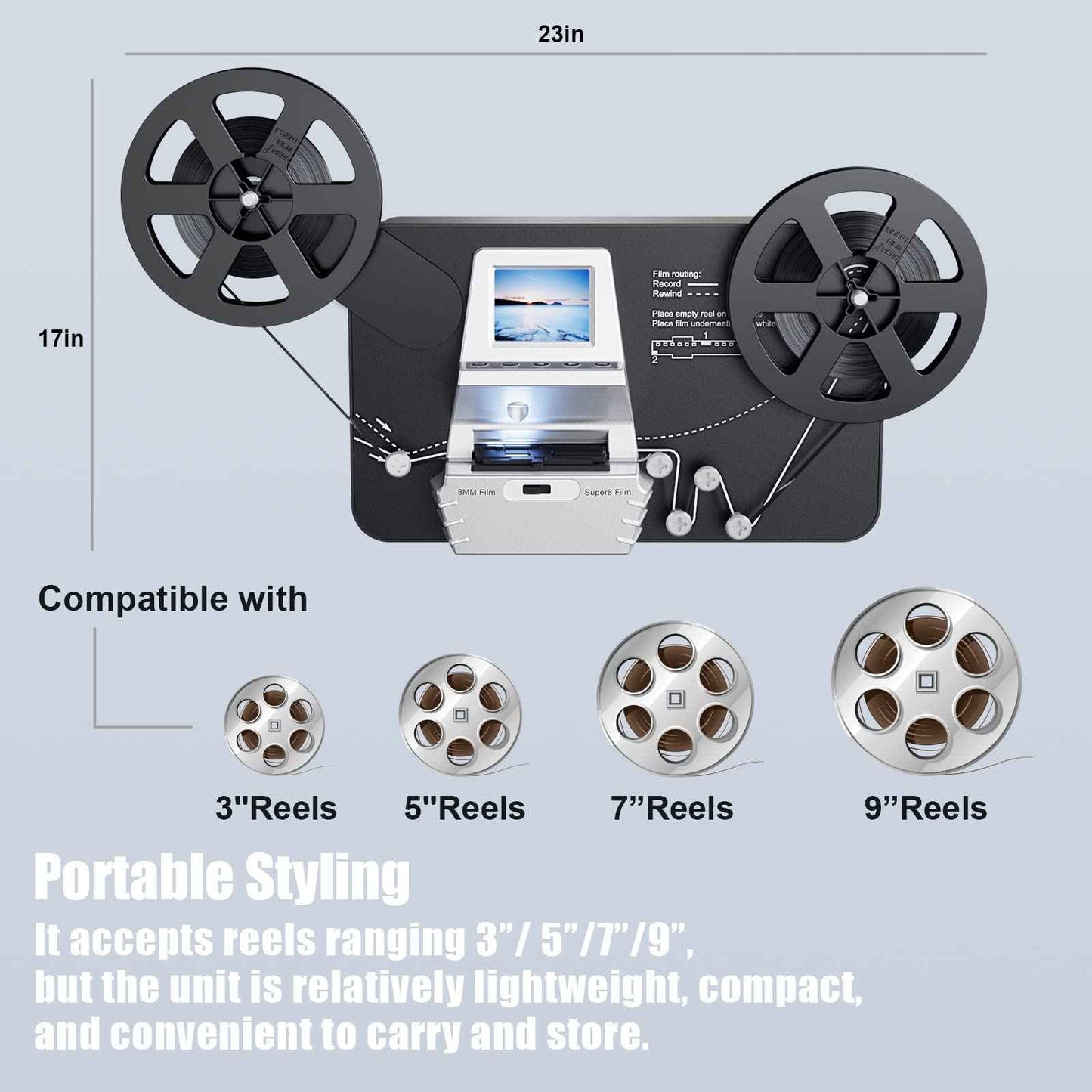 super8, 8mm, 9.5mm and 16/s16 at 8-12fps
