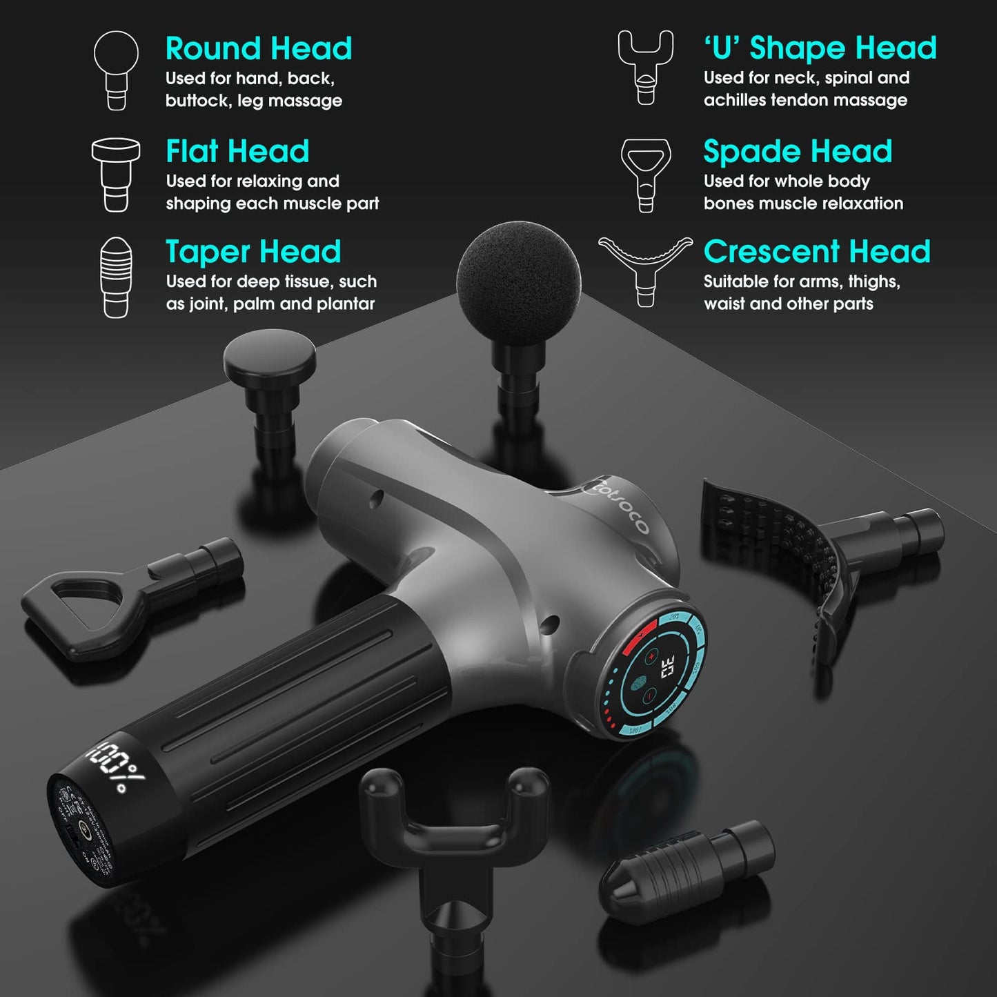 Deep Tissue Percussion Body Muscle Massage Gun for Athletes Pain Relief