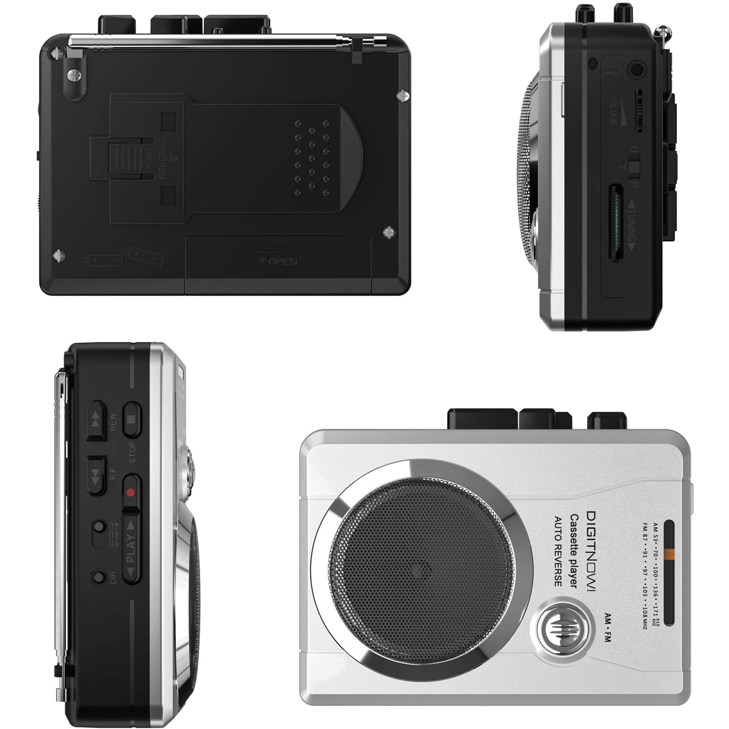 AM/FM Portable Pocket Radio and Voice Audio Cassette Recorder