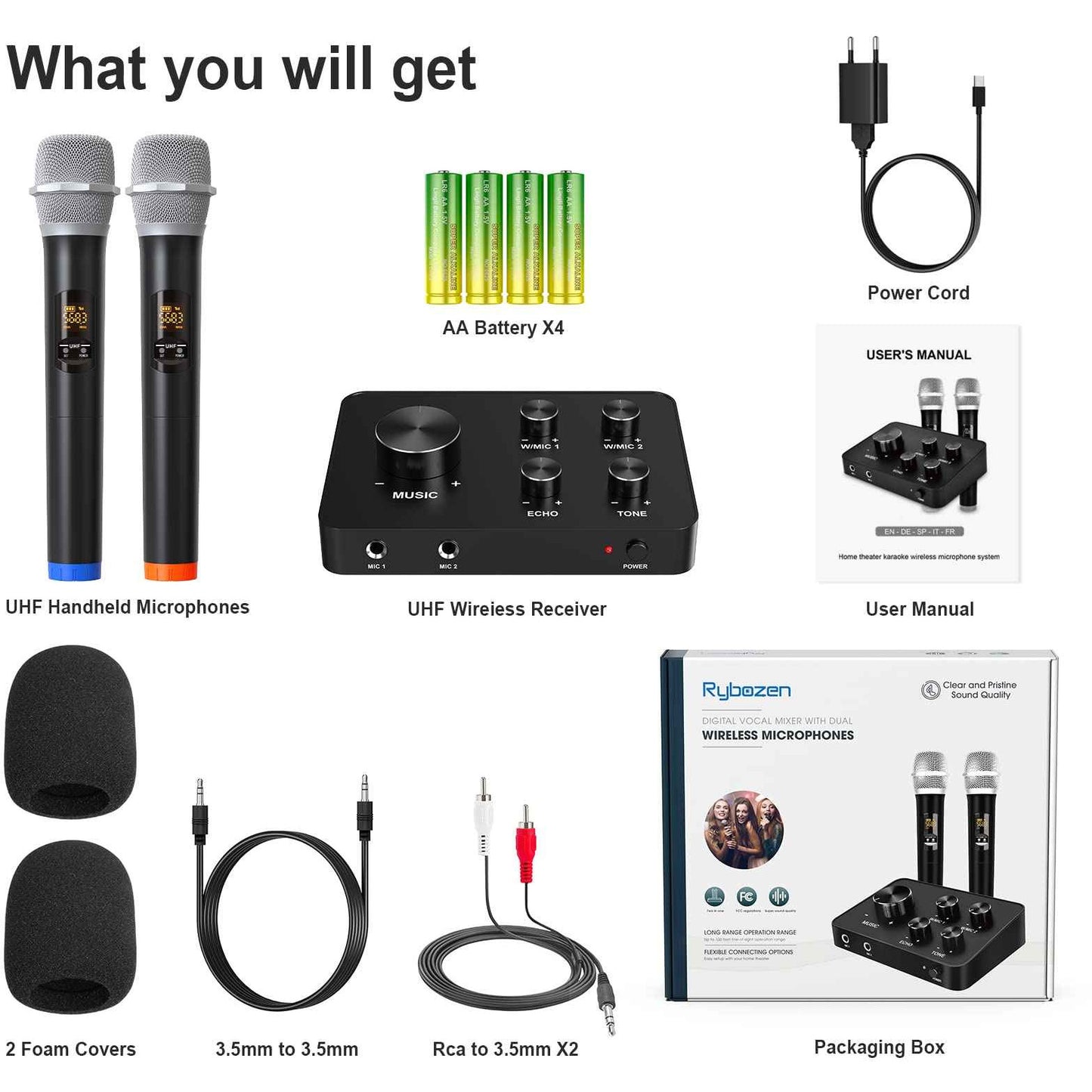 Wireless Microphone Karaoke Mixer System HDMI In/Out