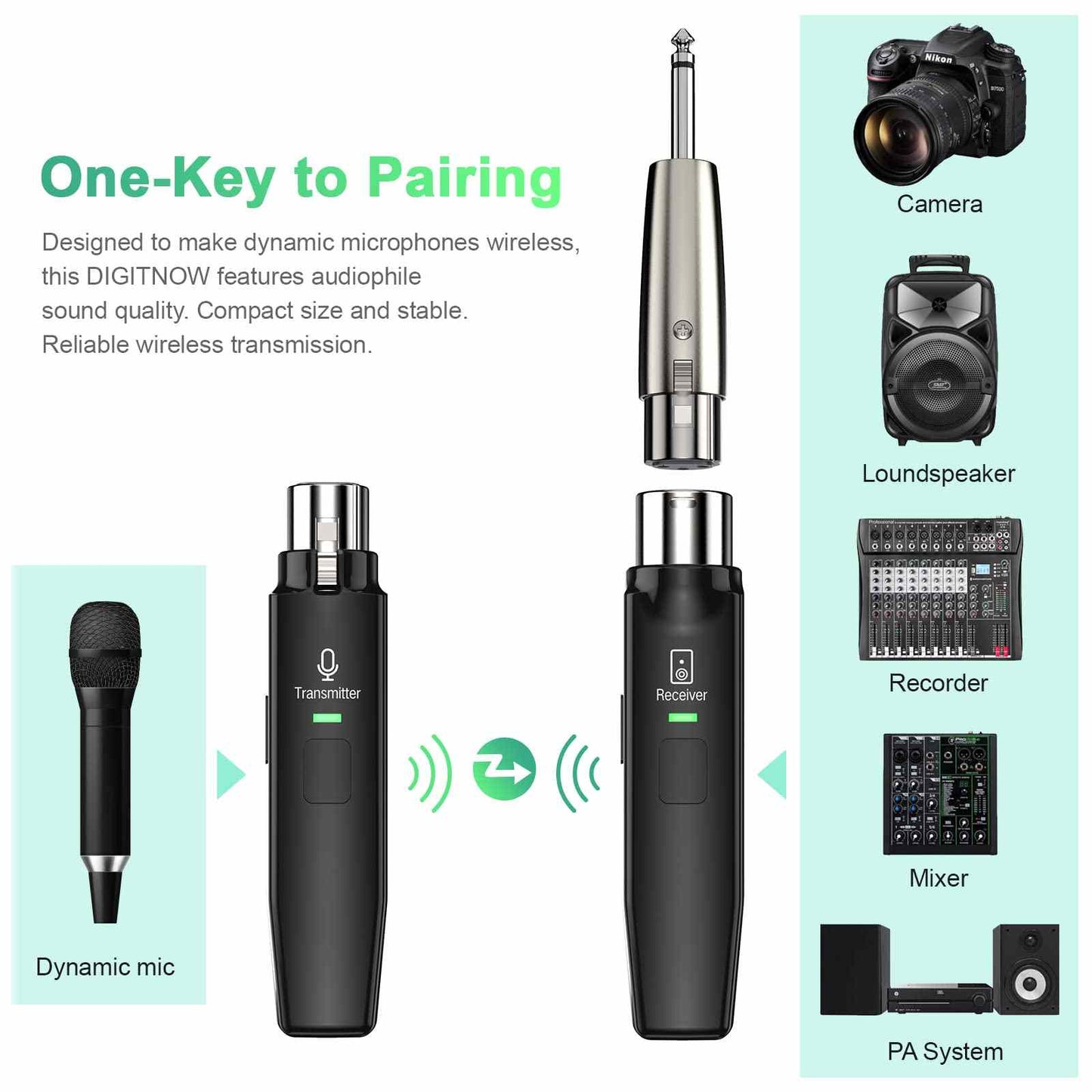 Microphone Wireless System Mic Adapter XLR Transmitter