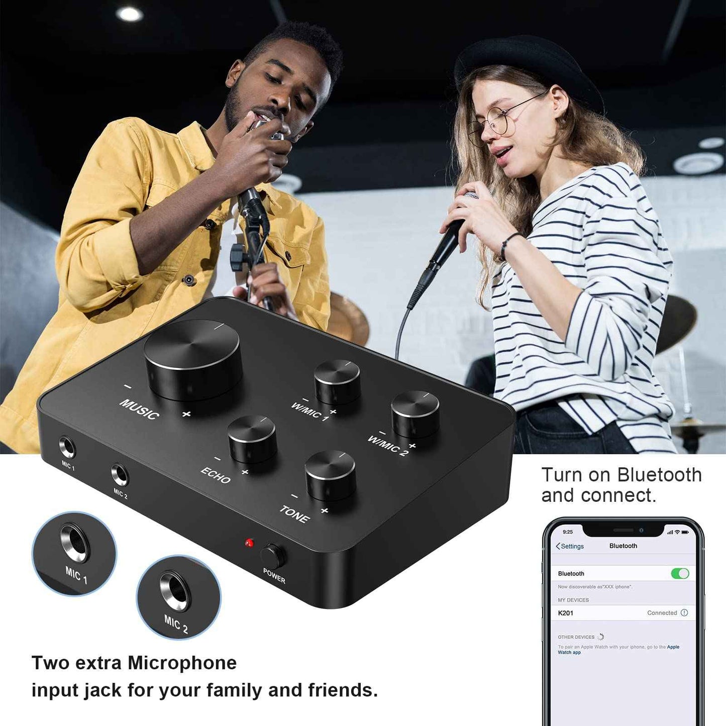 Wireless Microphone Karaoke Mixer System HDMI In/Out