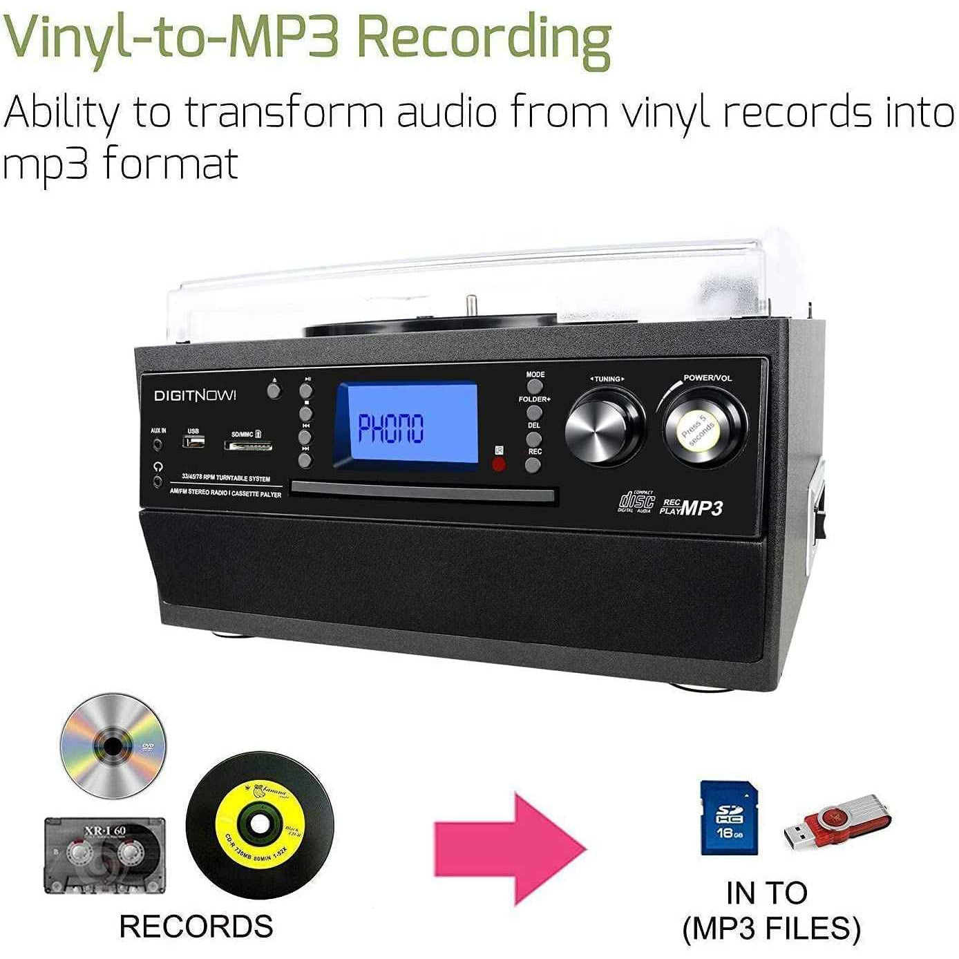 All in one Bluetooth Vinyl Record Player