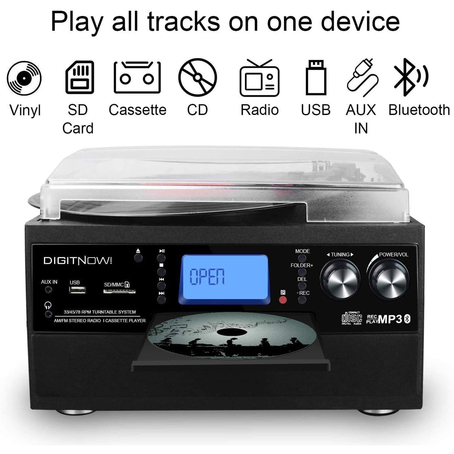 Bluetooth Vinyl Remote Control Turntable