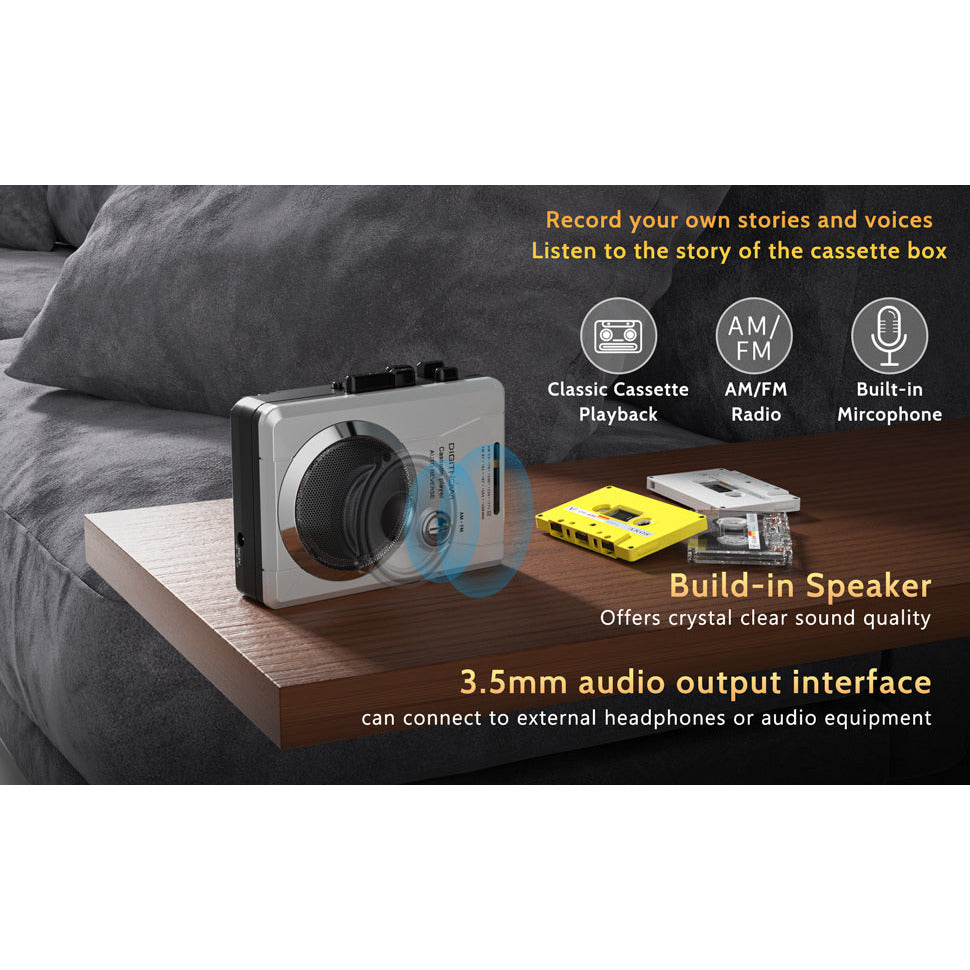 AM/FM Portable Pocket Radio and Voice Audio Cassette Recorder