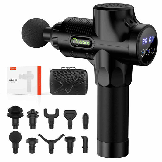 Massage Gun for Athletes with 30 Adjustable Speeds 10 Massage Heads