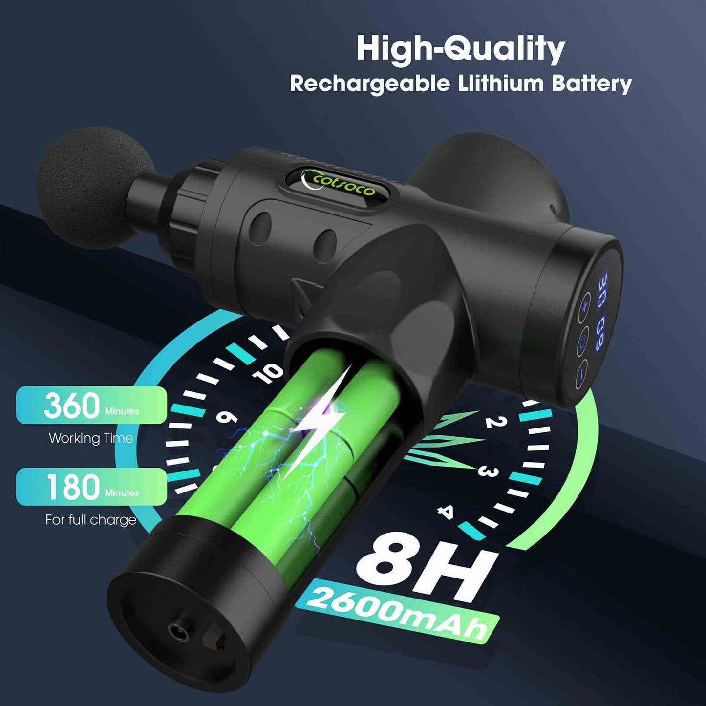 Massage Gun for Athletes with 30 Adjustable Speeds 10 Massage Heads