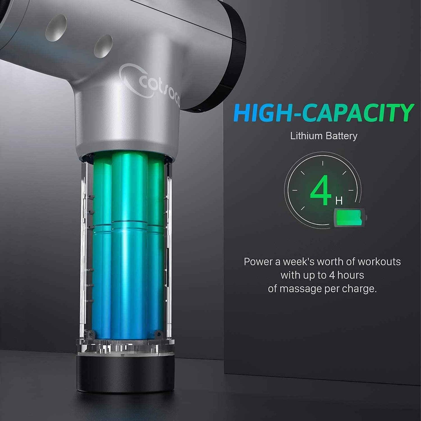 6 Speeds Massage Gun Cordless Handheld Deep Tissue Muscle Massager