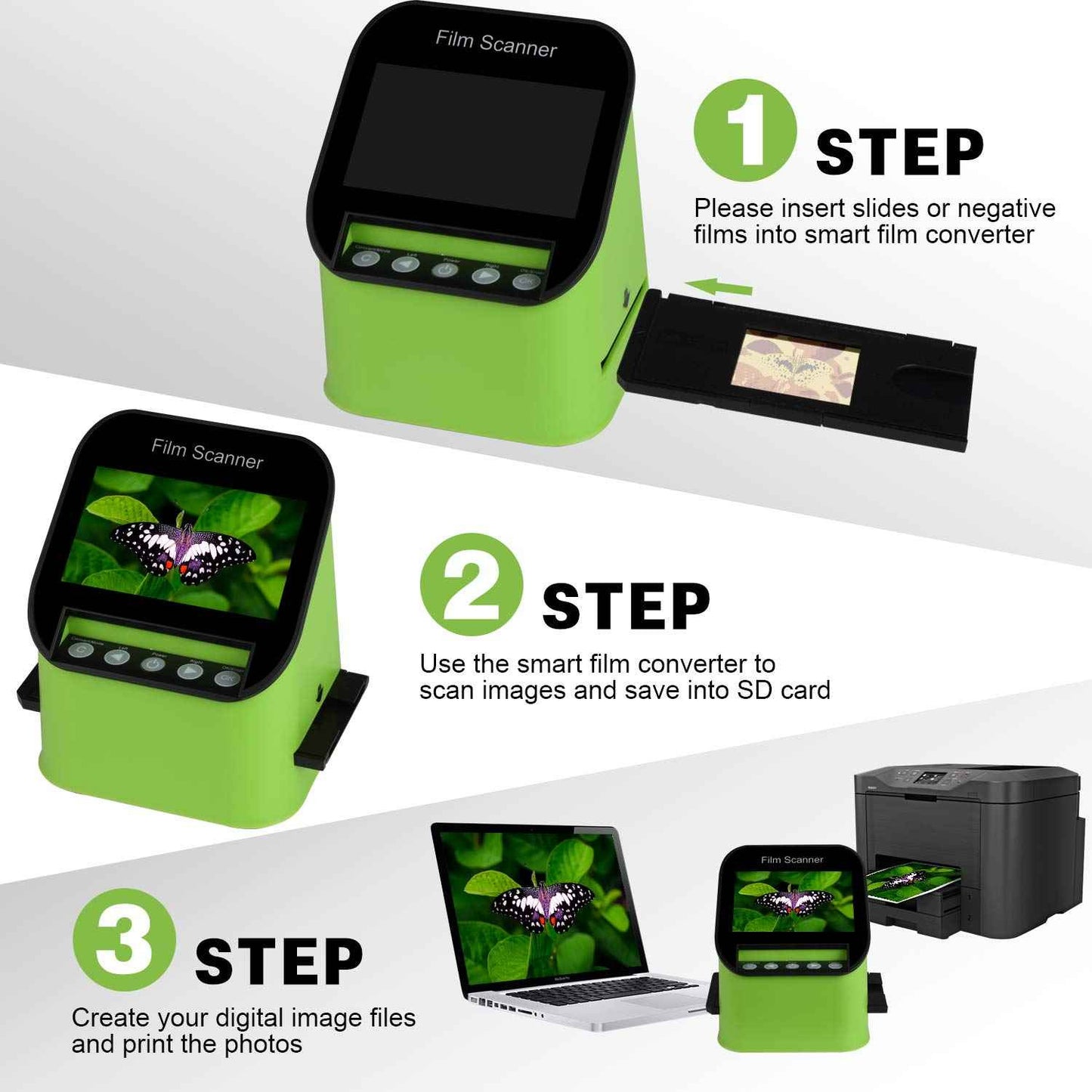 Digital Film and Slide Scanner Large 4.3" LCD