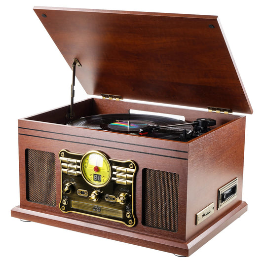 10 in 1 Bluetooth Record Player 3-Speed Turntable for Vinyl with Speakers