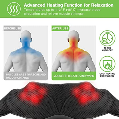 Shiatsu Back Neck and Shoulder Massager with Heat