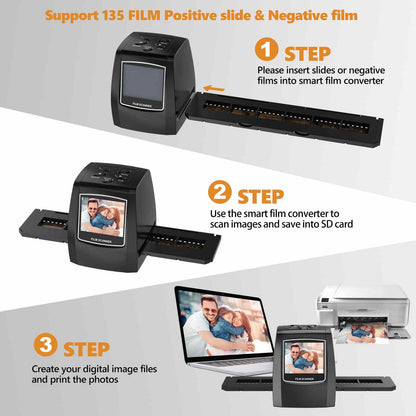 2.4'' LCD Display Film/Slide scanner 1800DPI