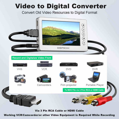 VHS to Digital Converter with 5" OLED Screen