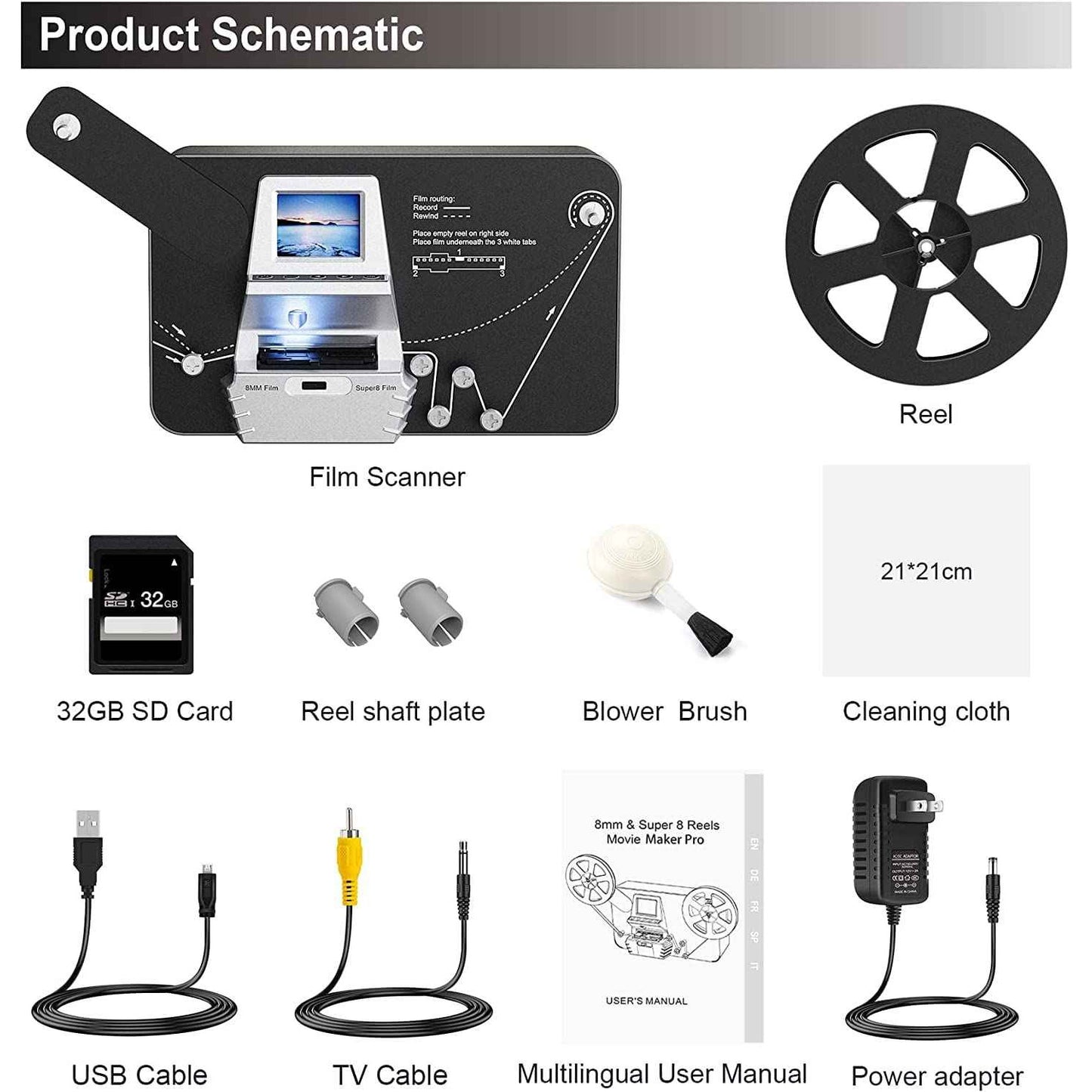  digitize 8 and Super 8 movie Reels (no sound and no split 16mm). 8mm digital converter