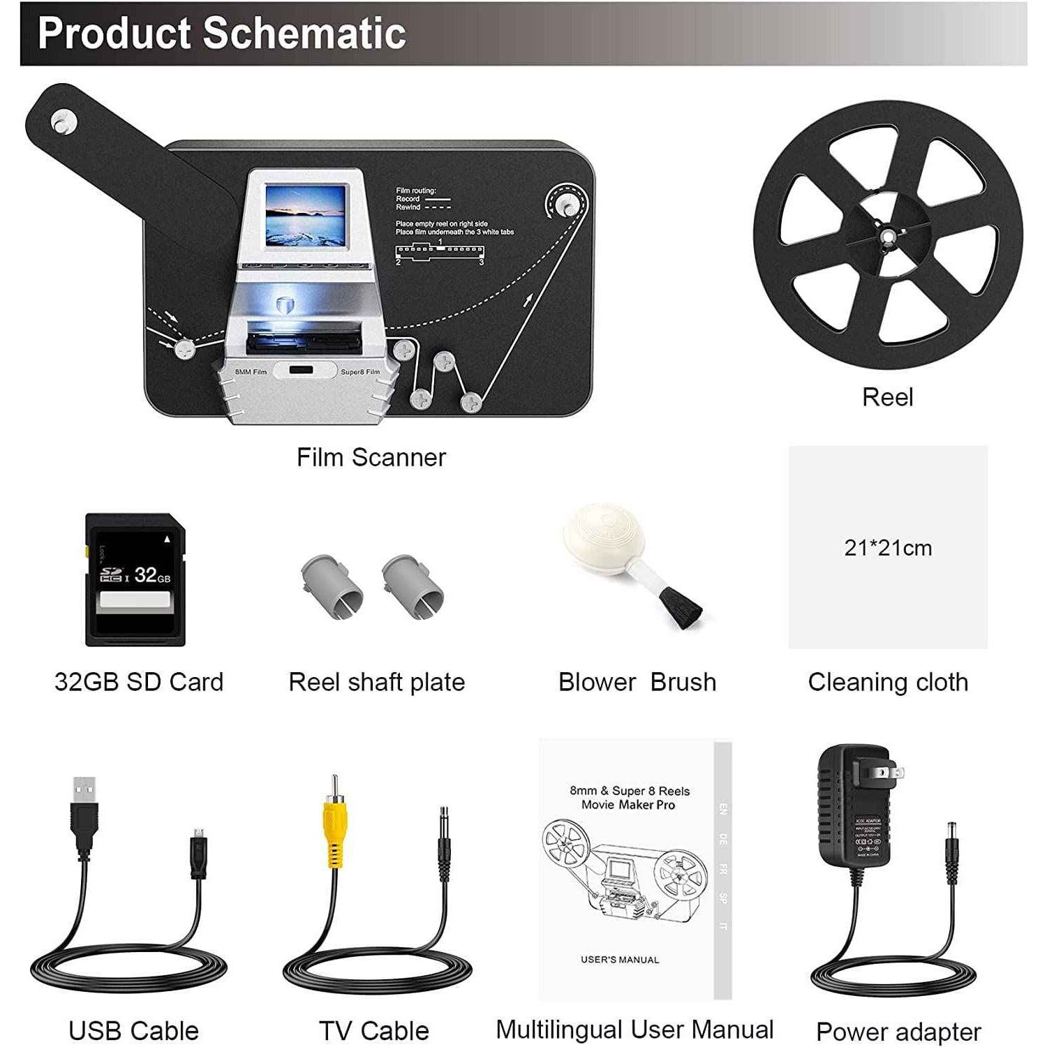  digitize 8 and Super 8 movie Reels (no sound and no split 16mm). 8mm digital converter